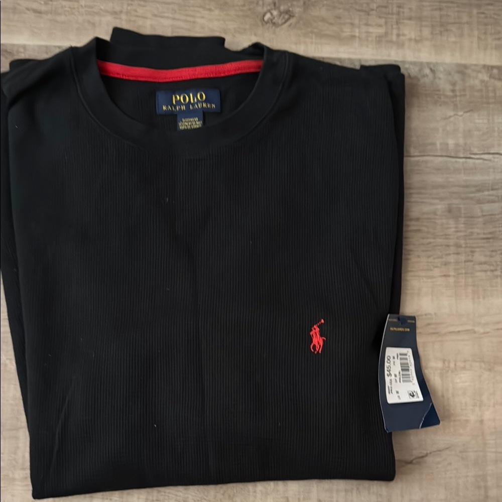 Men’s Polo Ralph Lauren Black Shirt with Red Logo